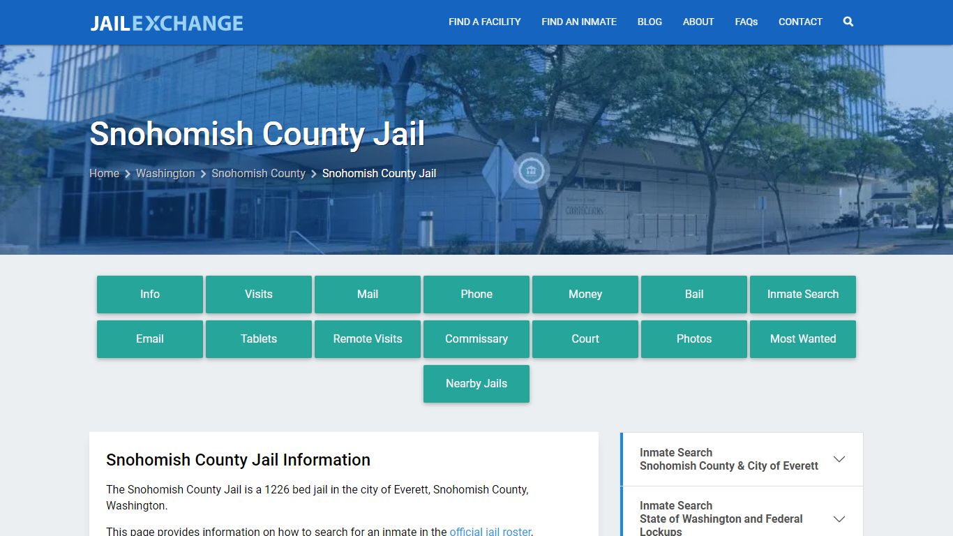 Snohomish County Jail, WA Inmate Search, Information